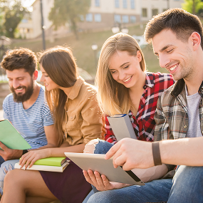 Students studying